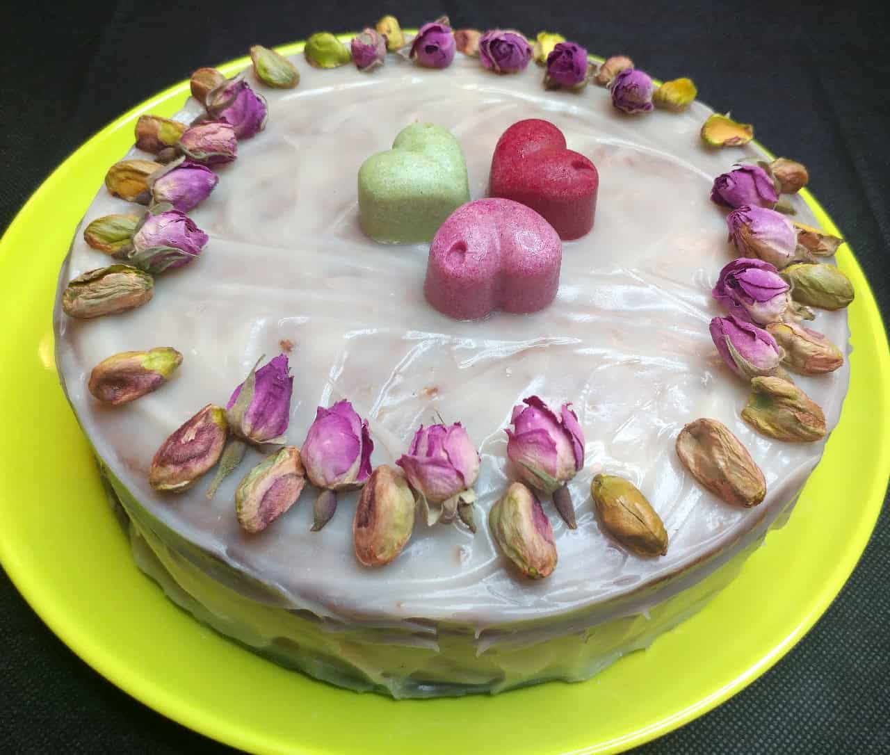 Pistachio Cake With White Chocolate Ganache, Vegan Recipe
