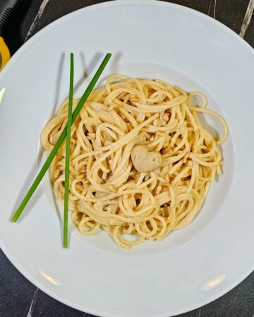 מתכון קל לספגטי ברוטב שמנת ולימון - טבעוני