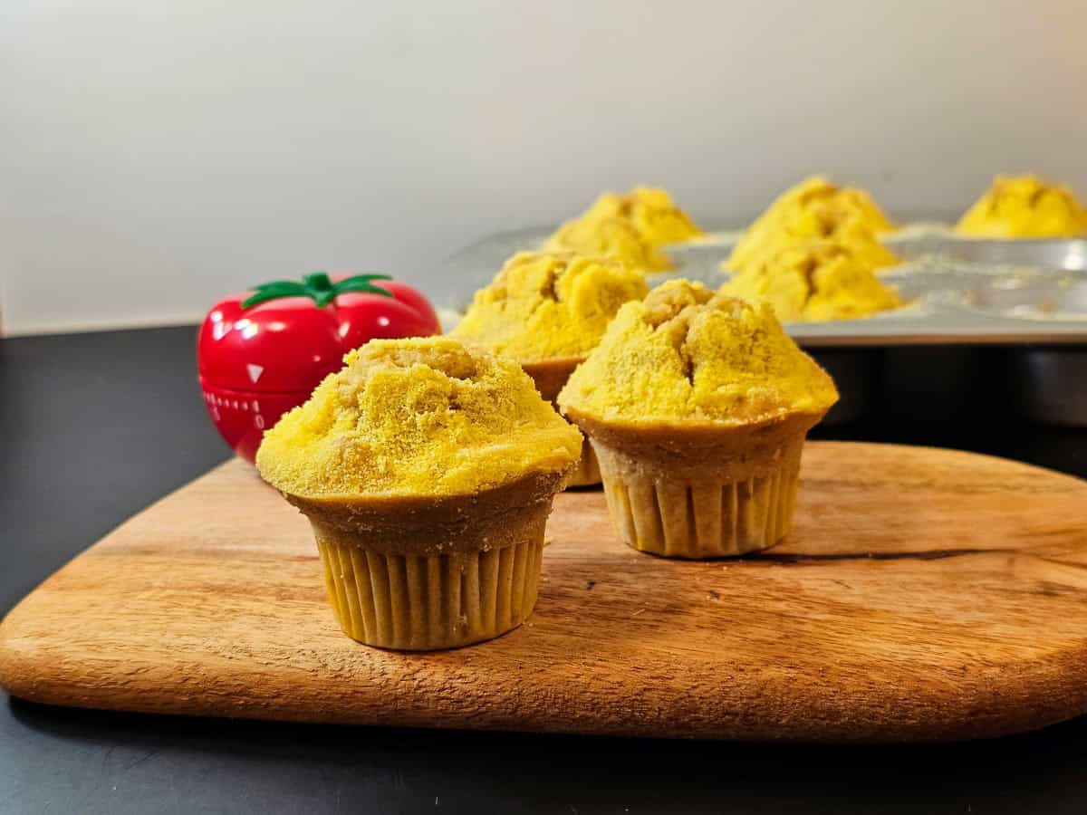 with a grainy yellow corn flour